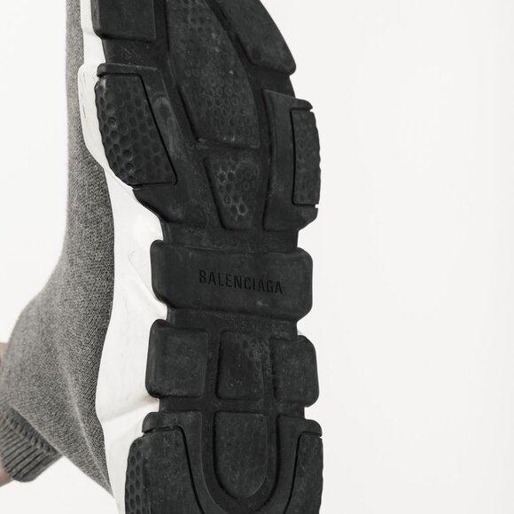 Balenciaga Speed LT Dark Grey New Kine Knit High-Top Sneakers - Picture 5 of 12